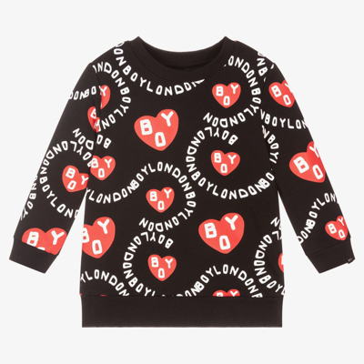 Shop Boy London Black & Red Heart Sweatshirt