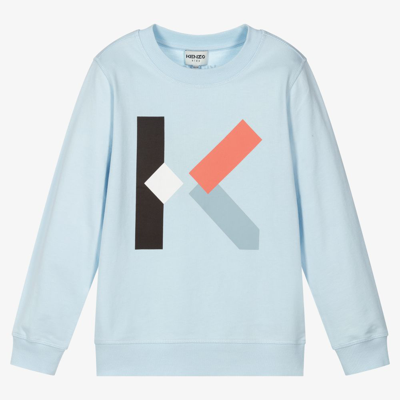 Shop Kenzo Teen Boys Blue Logo Sweatshirt