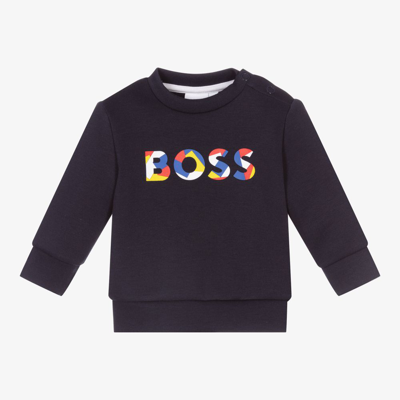 Shop Bosswear Boys Navy Blue Logo Sweatshirt