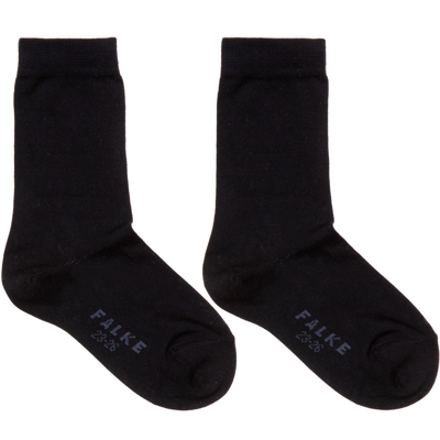 Shop Falke Navy Blue Cotton Ankle Socks