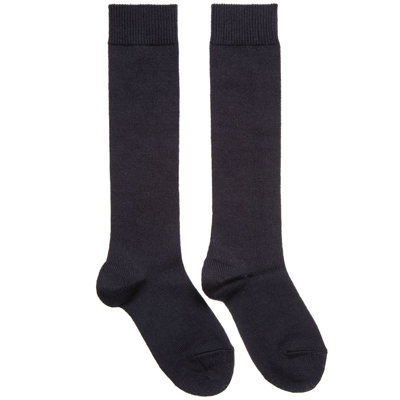 Shop Falke Navy Blue Knee High Wool Socks