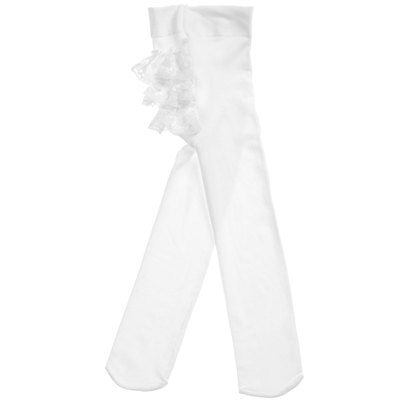 Shop Country Baby Girls White Lace Ruffle Tights