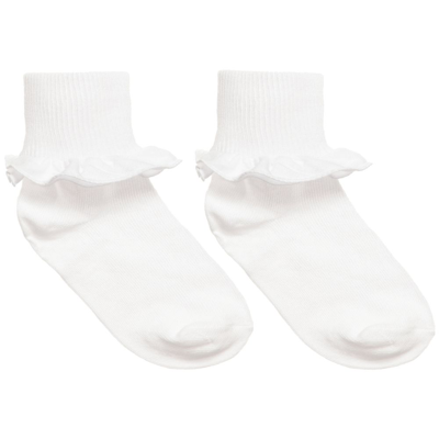 Shop Country Girls White Ruffle Cotton Socks
