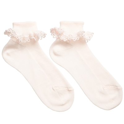 Shop Story Loris Girls Pale Pink Cotton Ruffle Socks