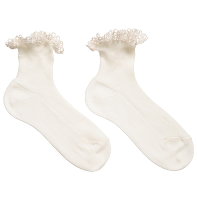 Shop Story Loris Girls Ivory Cotton Ruffle Socks