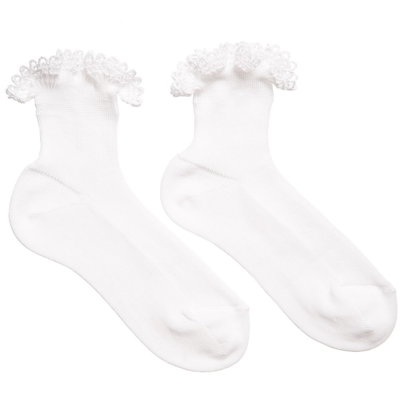 Shop Story Loris Girls White Cotton Ruffle Socks