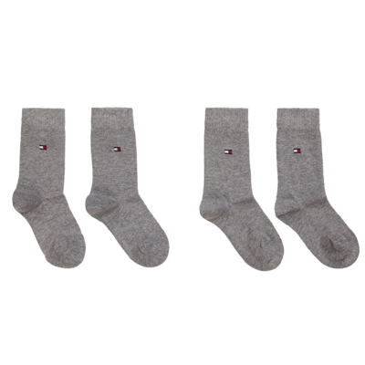 Shop Tommy Hilfiger Grey Cotton Socks (2 Pack)
