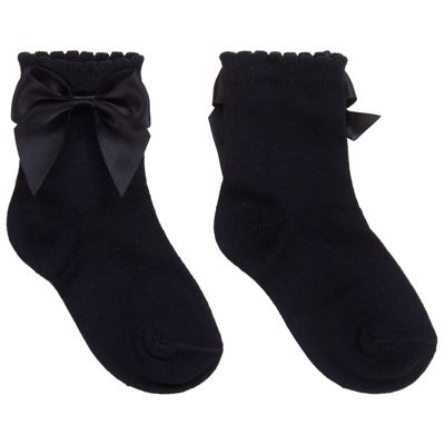 Shop Carlomagno Girls Navy Blue Cotton Socks