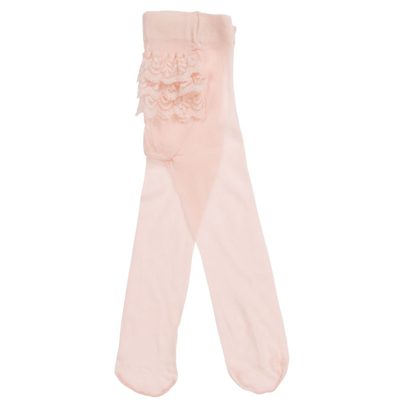 Shop Carlomagno Baby Girls Pink Microfibre Tights