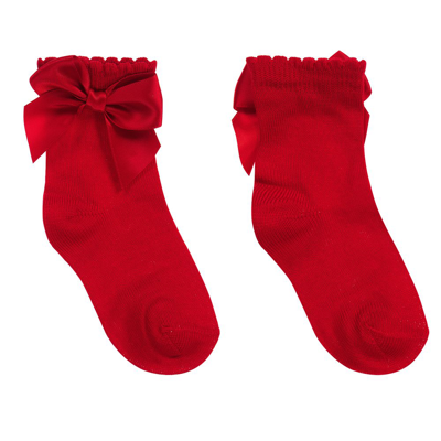 Shop Carlomagno Girls Red Cotton Socks