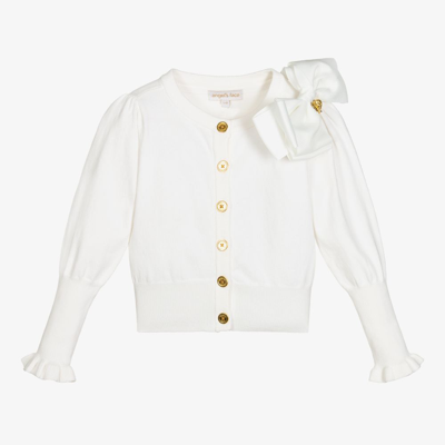 Shop Angel's Face Girls White Bow Cardigan