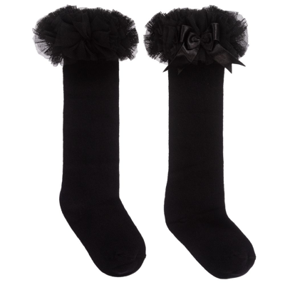 Shop Beau Kid Girls Black Cotton Long Socks