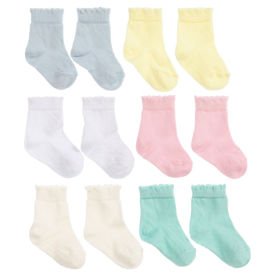 Shop Beau Kid Girls Baby Cotton Socks (6 Pack) In Pink