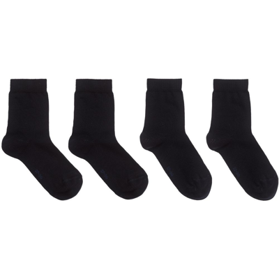 Shop Falke Navy Blue Ankle Socks (2 Pack)