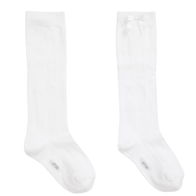 Shop Falke Girls White Cotton Knee High Socks