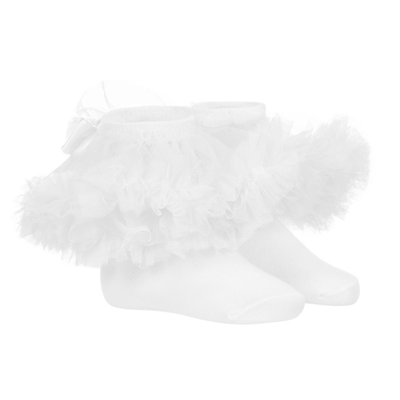 Shop Caramelo Girls White Frilly Socks