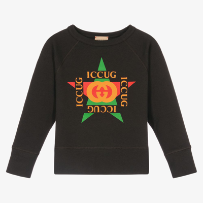 Shop Gucci Grey Logo Star Sweatshirt