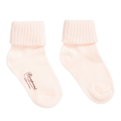 Shop Bonpoint Girls Pale Pink Cotton Socks
