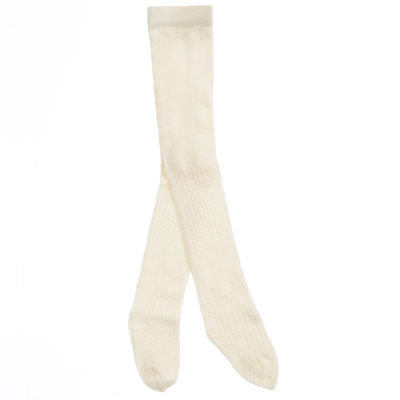 Shop Gucci Girls Ivory Cotton Tights