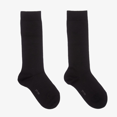 Shop Falke Black Cotton Long Socks