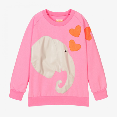 Shop Wauw Capow By Bangbang Girls Pink Elephant Heart Sweatshirt