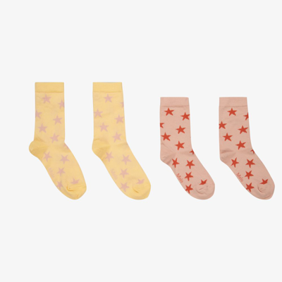 Shop Molo Girls Pink & Yellow Socks (2 Pack)
