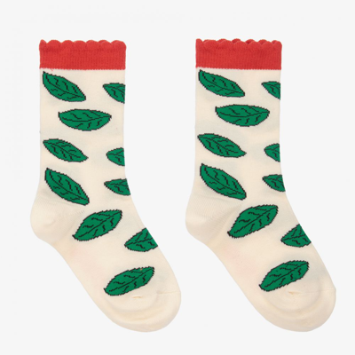 Shop Mini Rodini Ivory Organic Cotton Socks