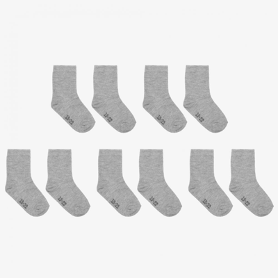 Shop Minymo Grey Cotton Socks (5 Pack)