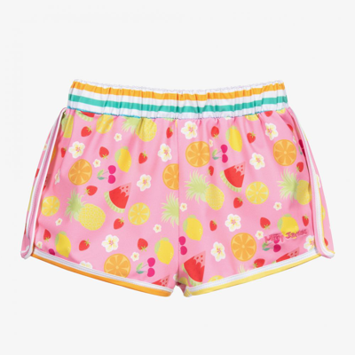 Shop Mitty James Girls Pink Fruits & Flowers Swim Shorts