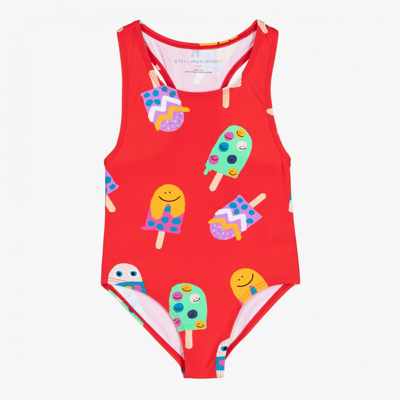 Shop Stella Mccartney Kids Girls Red Swimsuit (upf50+)