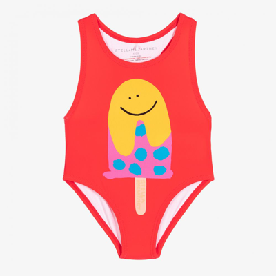 Shop Stella Mccartney Kids Girls Red Lolly Swimsuit (upf50+)