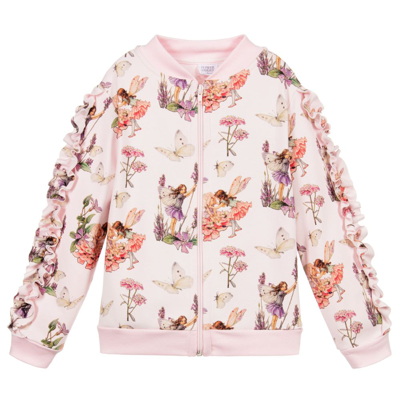Shop Flower Fairies By Childrensalon Girls Pink Cotton Zip-up Top