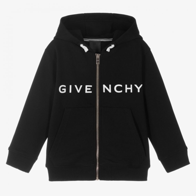 Shop Givenchy Boys Black Logo Hoodie