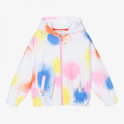 Shop The Marc Jacobs Marc Jacobs Girls White Spray Paint Zip-up Top