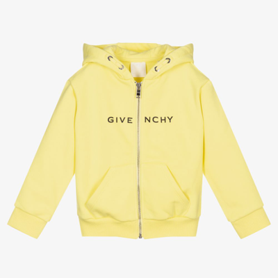 Shop Givenchy Girls Yellow Logo Hoodie