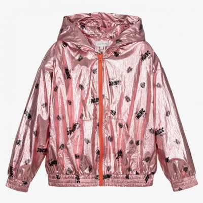Shop The Marc Jacobs Marc Jacobs Girls Teen Pink Foil Zip-up Jacket