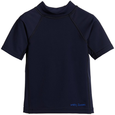 Shop Mitty James Navy Blue Swim T-shirt (upf 50+)