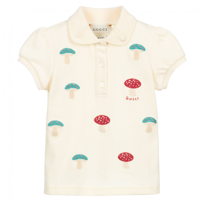 Shop Gucci Baby Girls Ivory Polo Shirt