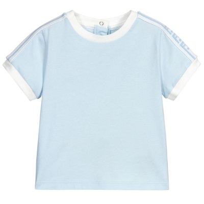 Shop Fendi Blue Cotton Baby T-shirt