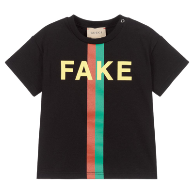 Shop Gucci Black Fake/not Baby T-shirt