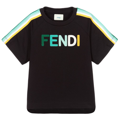 Shop Fendi Black Logo T-shirt