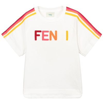 Shop Fendi White Logo T-shirt