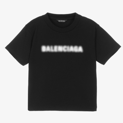 Shop Balenciaga Black Cotton Logo T-shirt