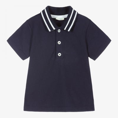 Shop Fendi Boys Blue Cotton Baby Polo Shirt