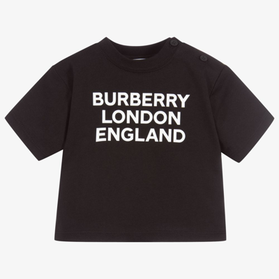 Shop Burberry Black Logo Baby T-shirt