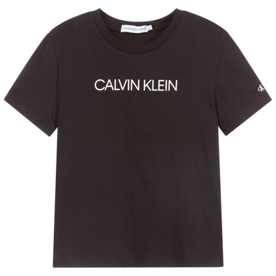 Shop Calvin Klein Jeans Est.1978 Black Organic Cotton Logo T-shirt