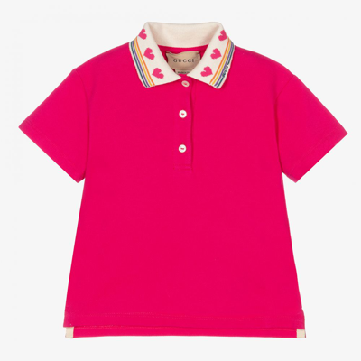 Shop Gucci Baby Girls Pink Polo Shirt