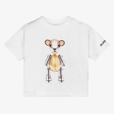 Shop Burberry Baby Girls White T-shirt