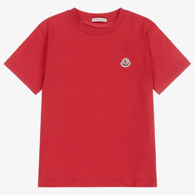 Shop Moncler Teen Red Logo T-shirt