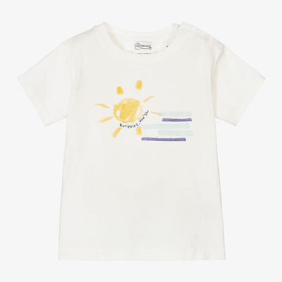 Shop Bonpoint Ivory Cotton Logo Baby T-shirt